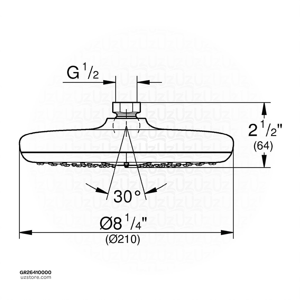 GROHE NTempesta 210 headshower 9,5l 26410000