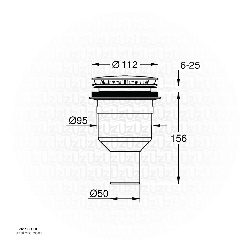 GROHE Universal shower trays waste, vertical 49533000