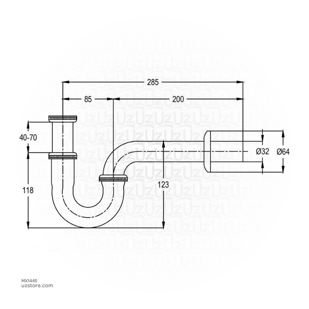 Kludi RAK 1026005 Brass P-Trap 1 1/4X32MM for Basin