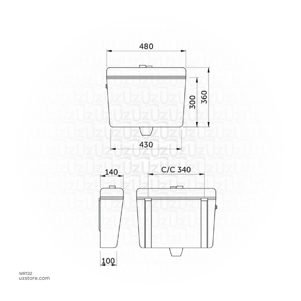 RAK - H/L Flush Tank Ceramic white