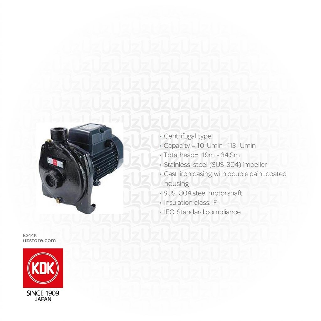 1 HP CENTIFUGAL WATER PUMP KDK 