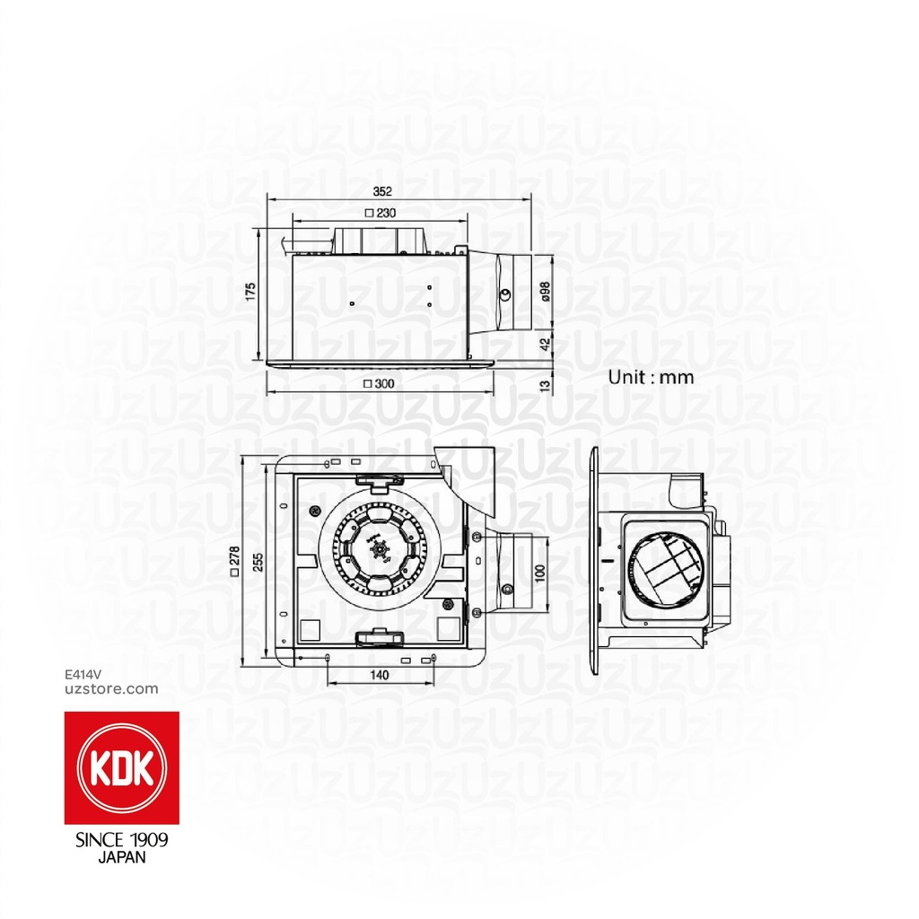 KDK Ceeling Mount VENTILATION FAN 24CM (24CUG)