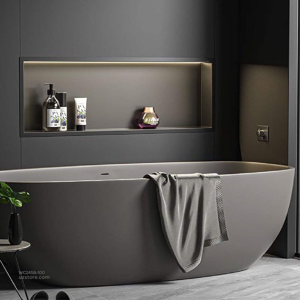 Matte Black Stainless steel Single Niche walls with light  , B10021B-LED