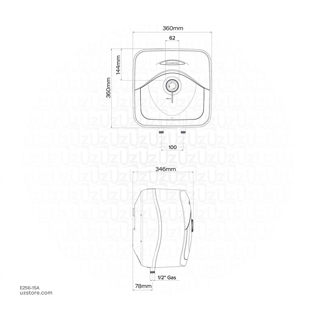 Ariston Andris Water Heater RS 15/3 3100633 15Ltr