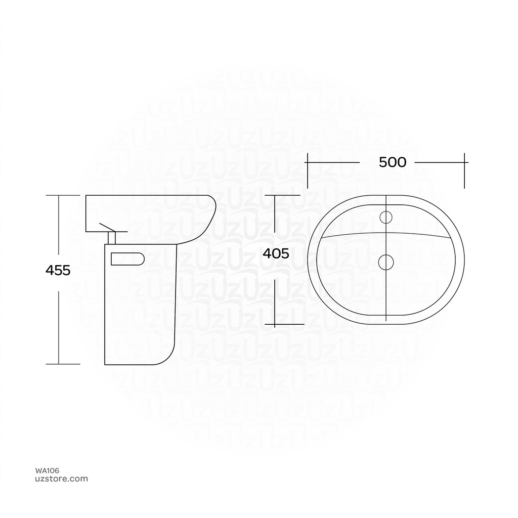 Wash Basin Half Pedestal Conflo 30