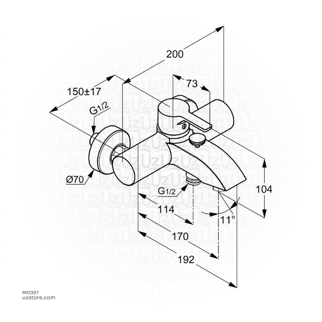 Kludi RAK Passion 13012EG.RG1 Single Lever Bath & Shower Mixer Rose Gold