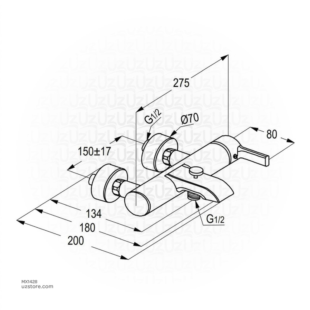 Kludi RAK PASSION 13002.GD1 Single Lever Bath and shower mixer Gold