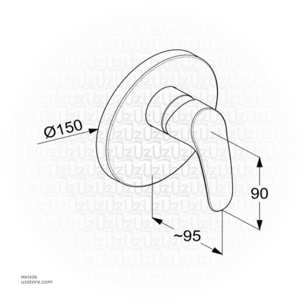 Kludi RAK PEARL 17079 Concealed single lever shower mixer, trim set