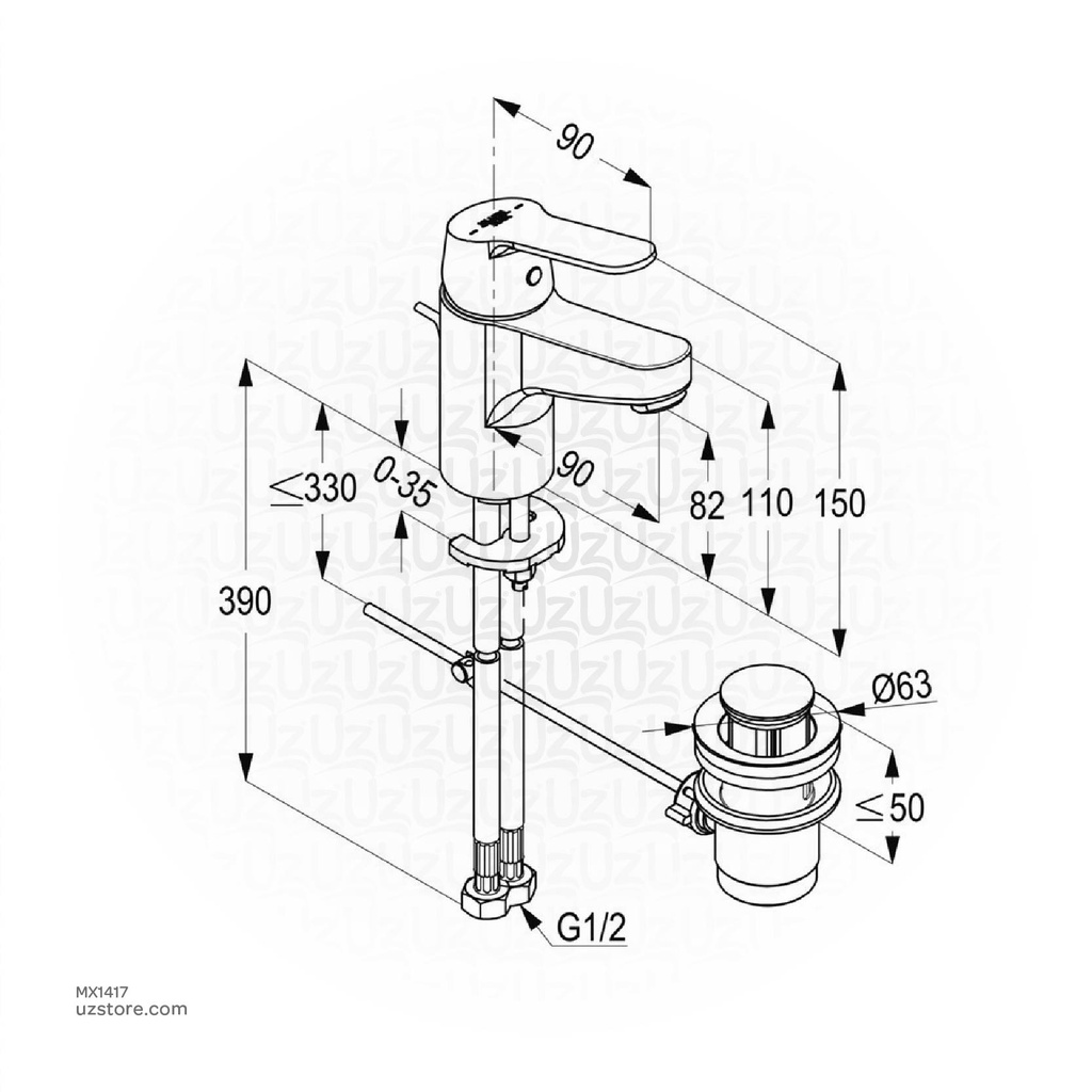 Kludi RAK PEAK 18000 Single Lever basin mixer