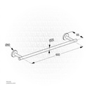 Kludi RAK Brass Single Towel Bar 600mm RAK 21001