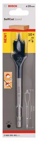 BOSCH  SelfCut Speed spade bit 20mm x 152mm