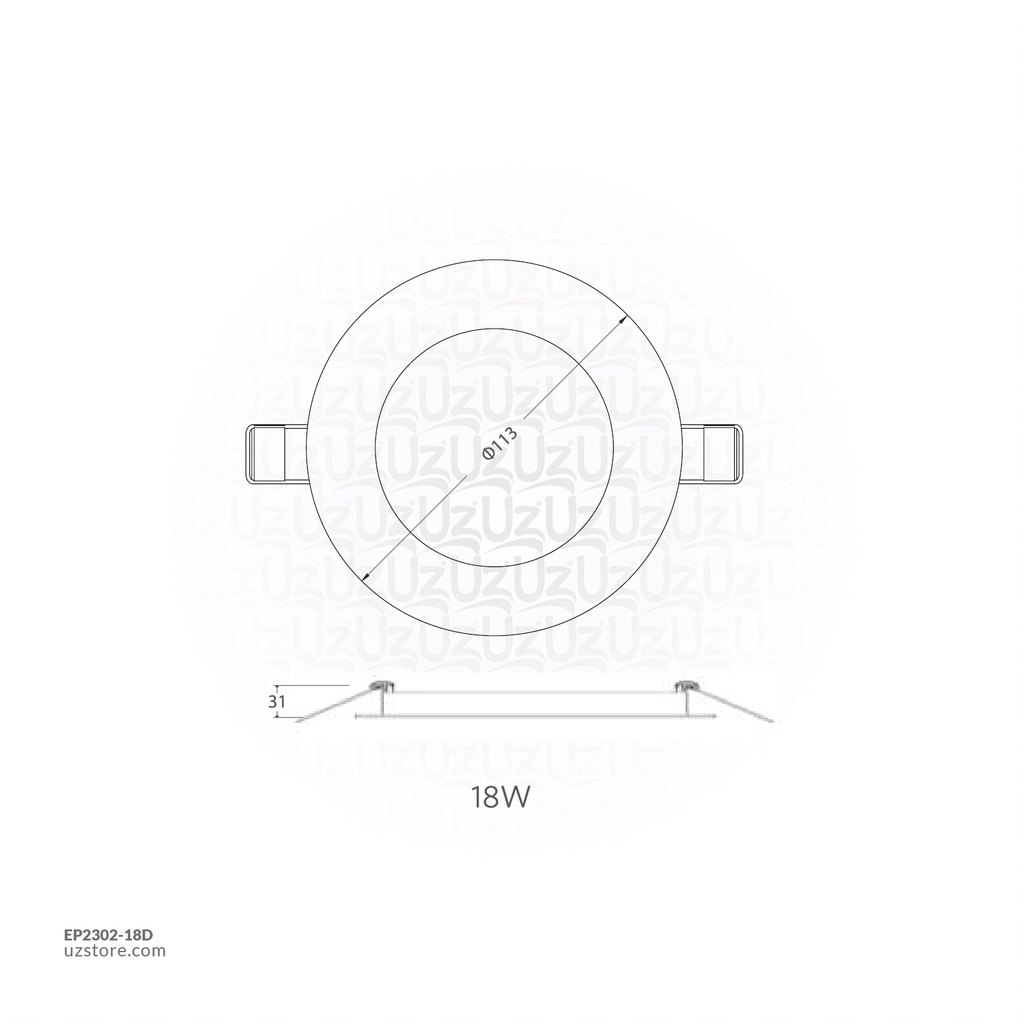 OPPLE LED Down Light Ecomax II Slim 18W , 6500K Day Light 