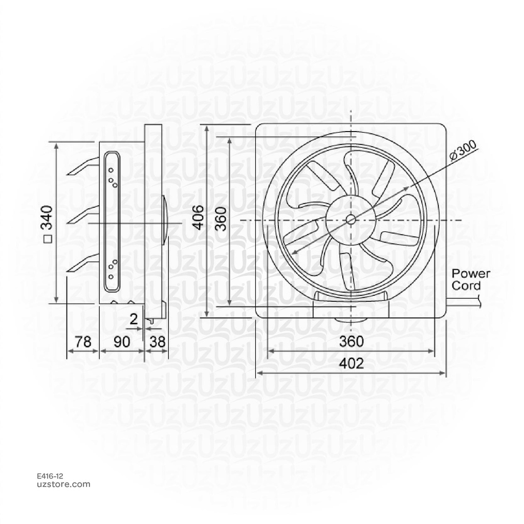 EX.FAN 12" KDK 30 AUHT