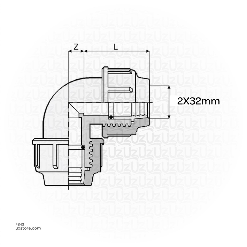 Elbow 1" 90 Deg( Black )