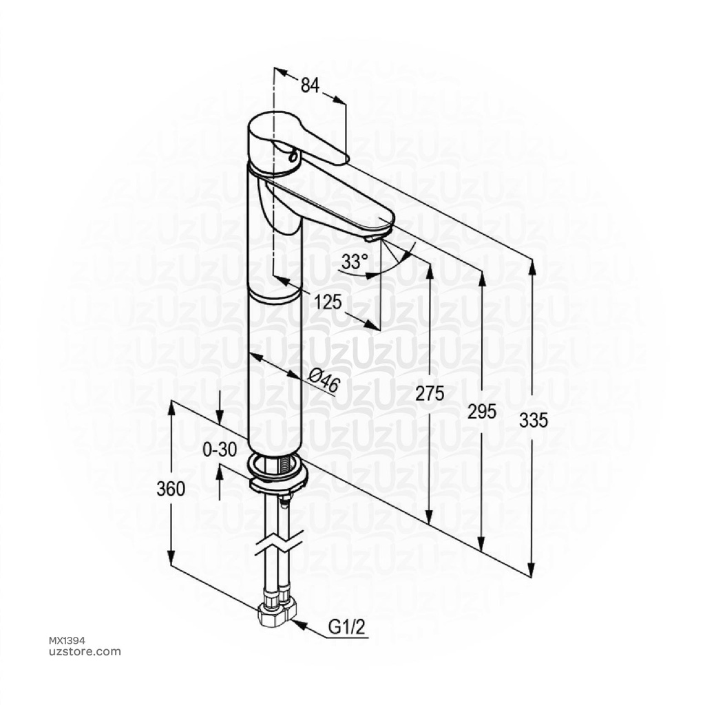 Kludi RAK Polaris 10061 single lever high-raised XL basin mixer