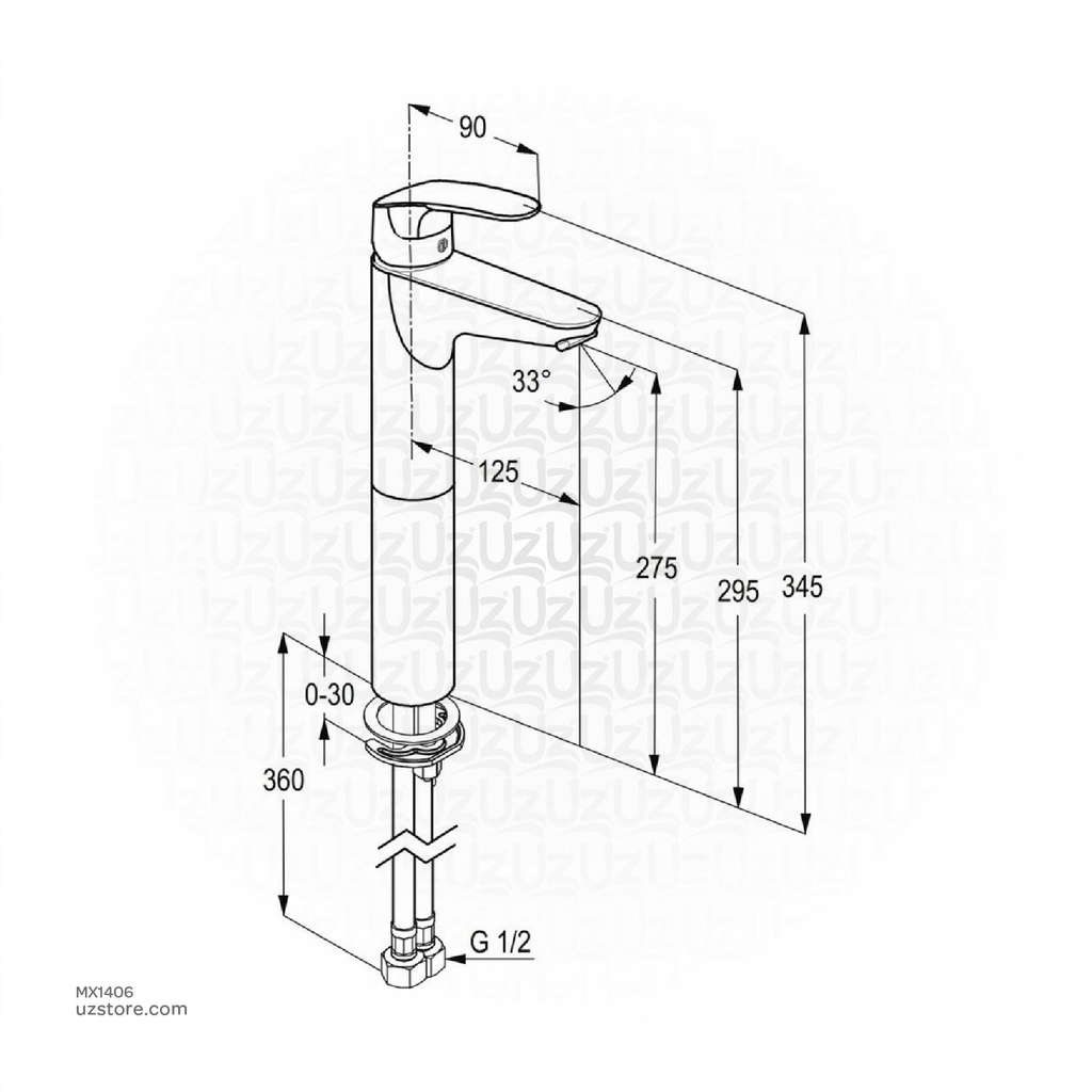 Kludi Rak PEARL 17061 Single Lever high-raised XL basin mixer