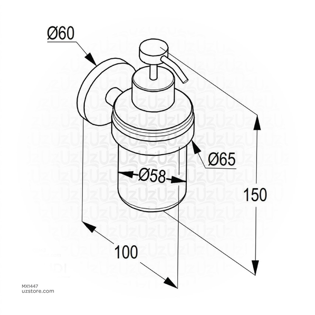 Kludi RAK Wall Mounted Soap Dispenser Glass RAK21033