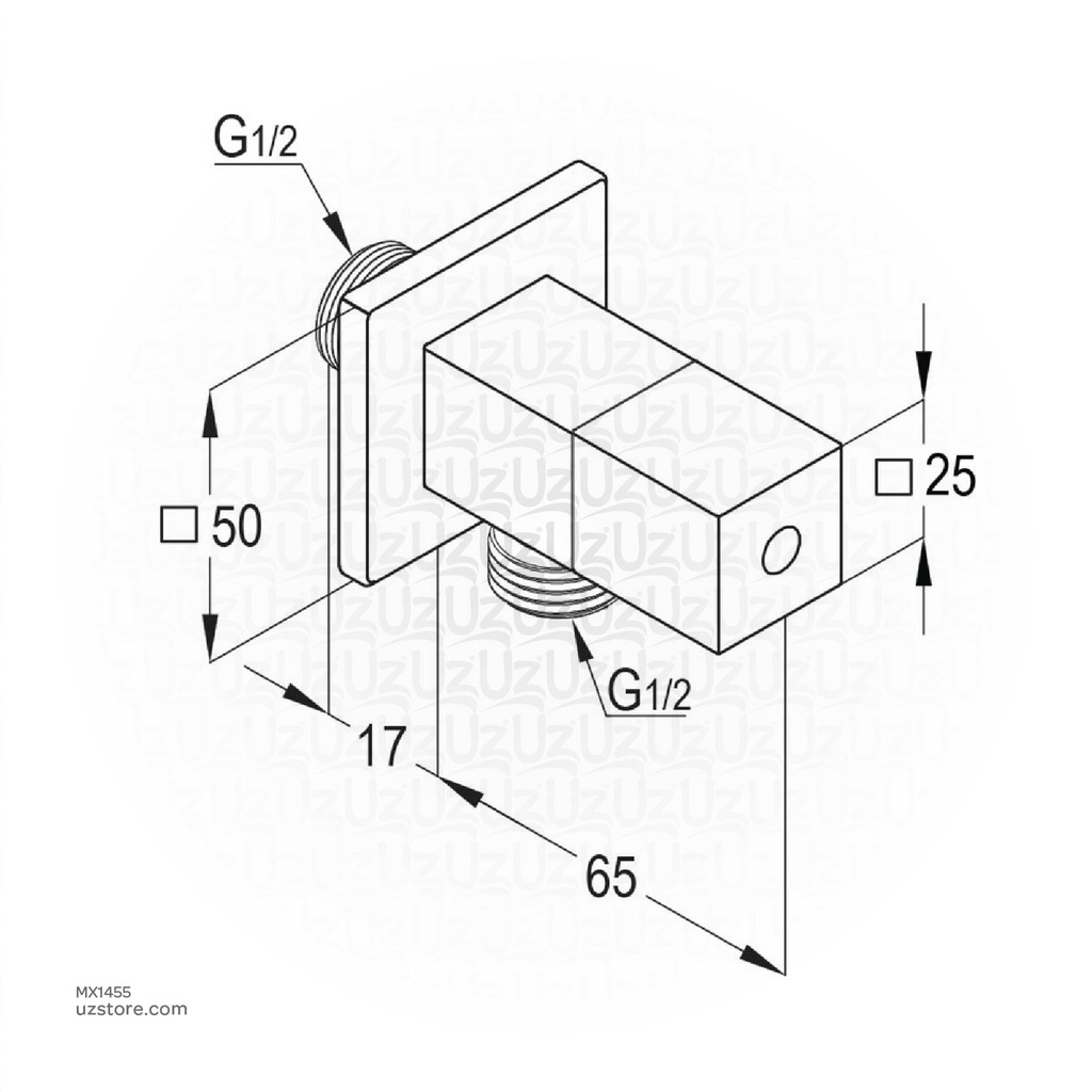 Kludi RAK 33008 Angle Valve 1/4 TURN- CP 1/2" x 1/2" with ABS handle