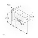 Kludi RAK 33008 Angle Valve 1/4 TURN- CP 1/2" x 1/2" with ABS handle