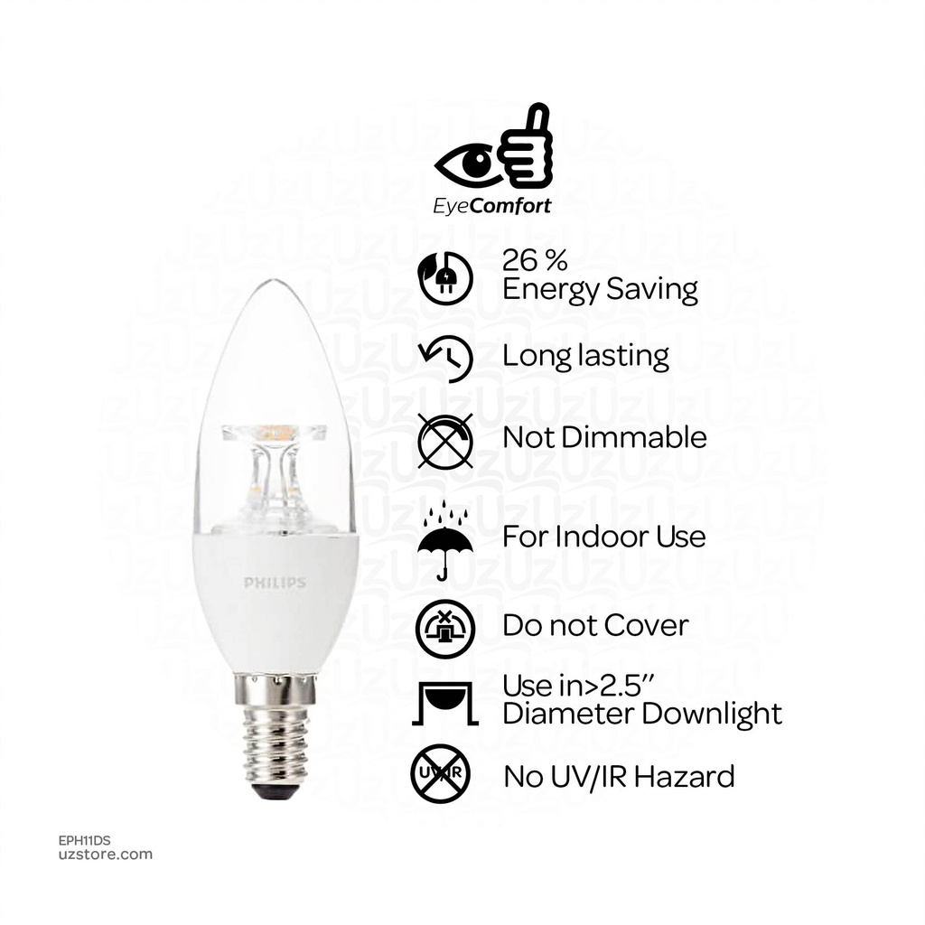 PHILIPS LED Lamp 5.5W Warm White E14