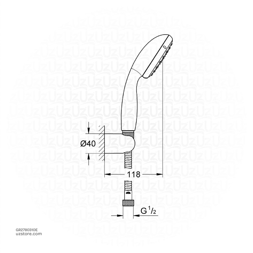 GROHE NTempesta 100 II handshower set 5,7l 2780310E