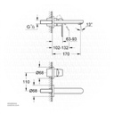 GROHE Eurosmart Cosmopolitan OHM trim bas.2-h 19381000