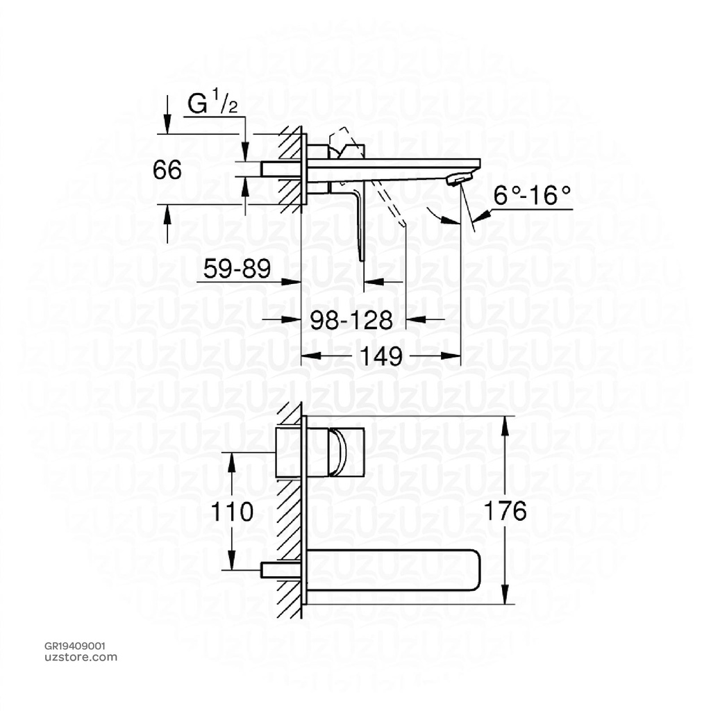 GROHE Lineare New OHM trimset basin 2-h conc M 19409001