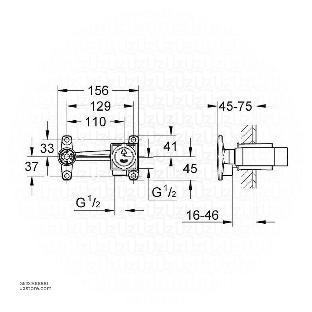 GROHE OHM rough inst. 2-h wall 23200000