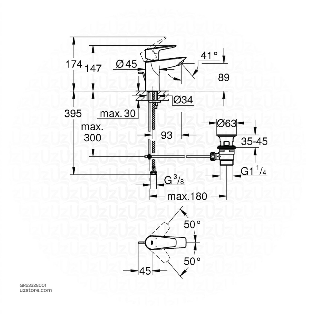 GROHE BauEdge OHM basin 5,7l S 23328001 / 23328000