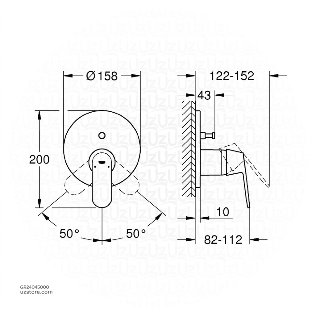 GROHE Eurosmart Cosmopolitan OHM trimset bath 24045000