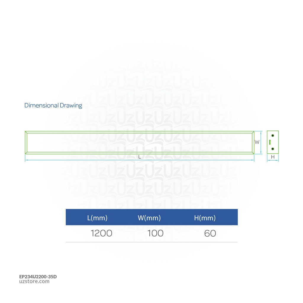 OPPLE LED Linear Light 35W U2-LBG0212003503 , 200*1200 , Black , 5700K Day Light , 529000027700