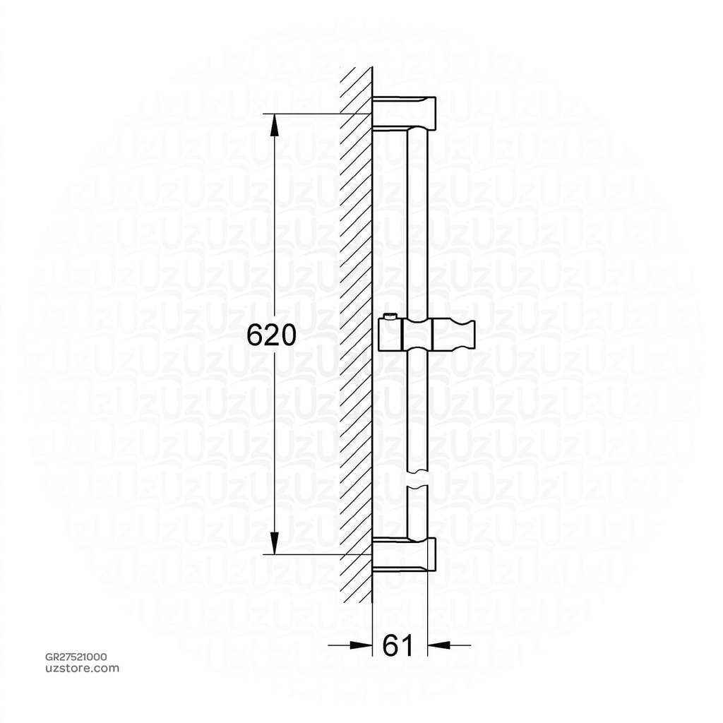 GROHE NTempCosmopolitan shower rail 600 27521000