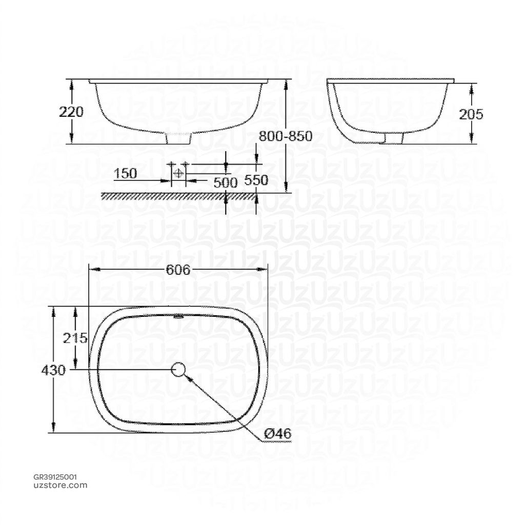 GROHE Eurosmart washbasin under-counter 60 39125001