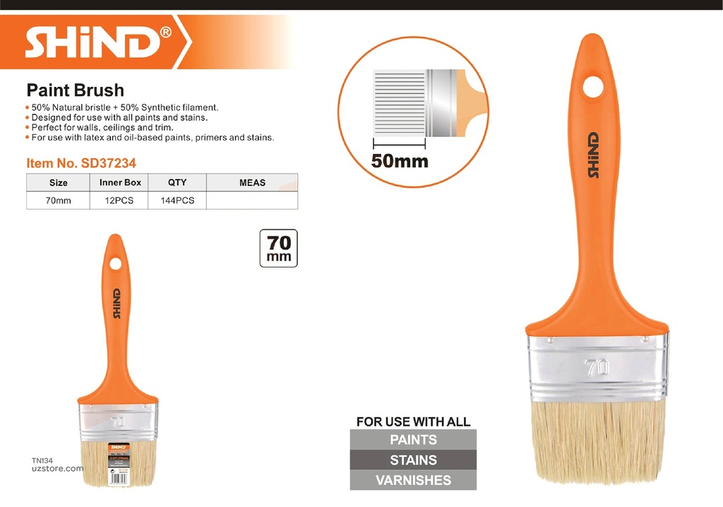 Shind - 70MM plastic handle paint brush 37234