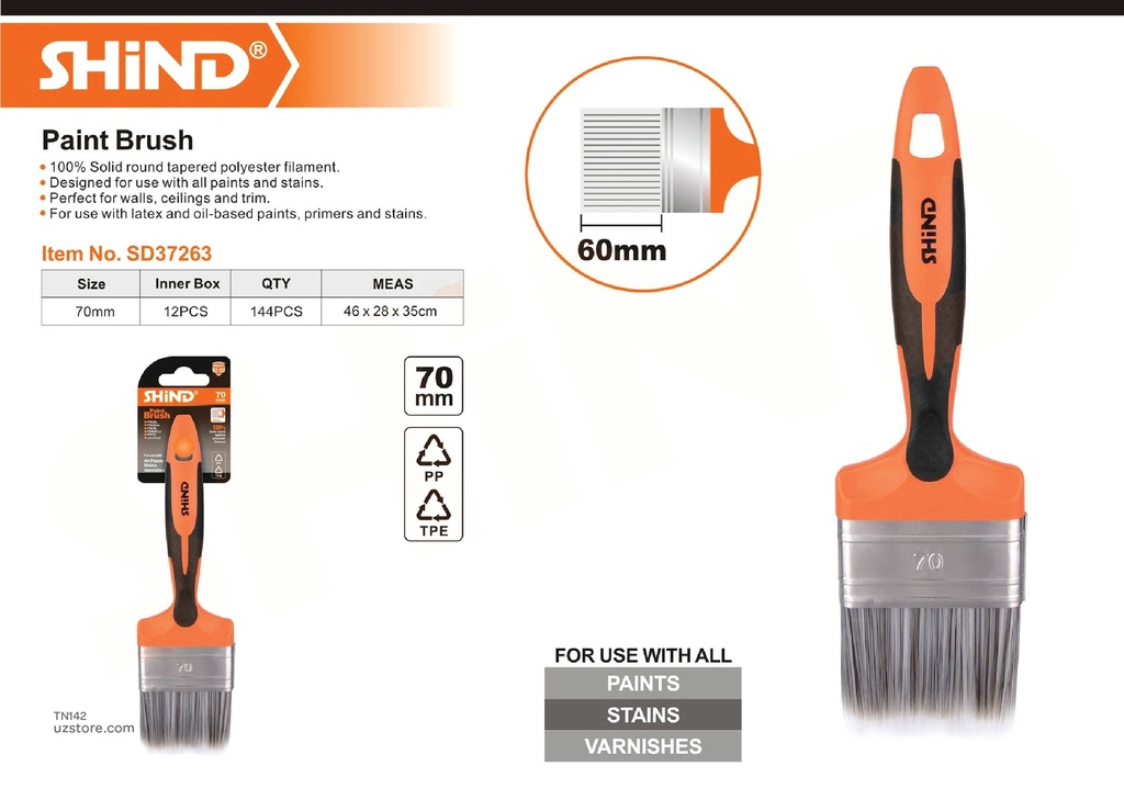 Shind - 70mm double color handle paint brush 37263