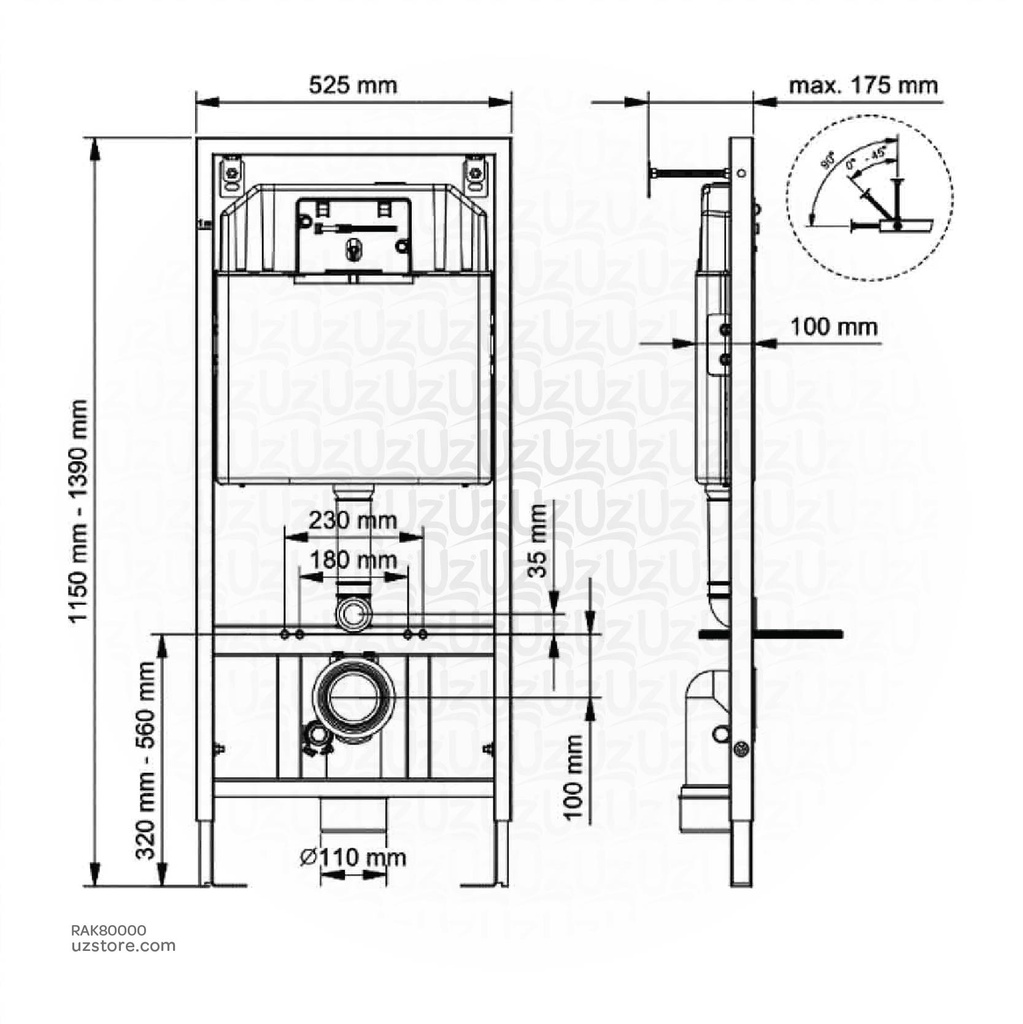 KLUDI FLEXFLUSH Concealed Cistern Dual Flushing System  RAK80000