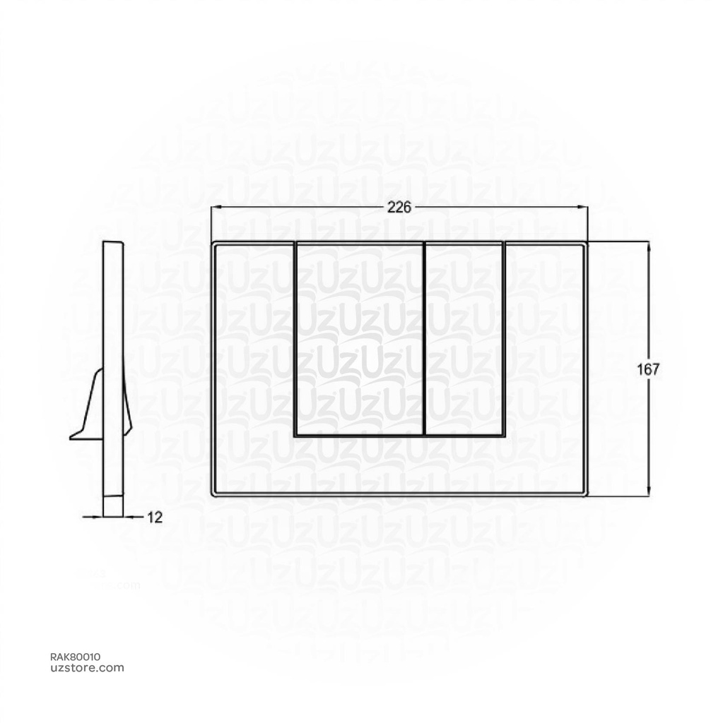 Kludi Rak Dual Flush Control Plate Bright Chrome RAK80010