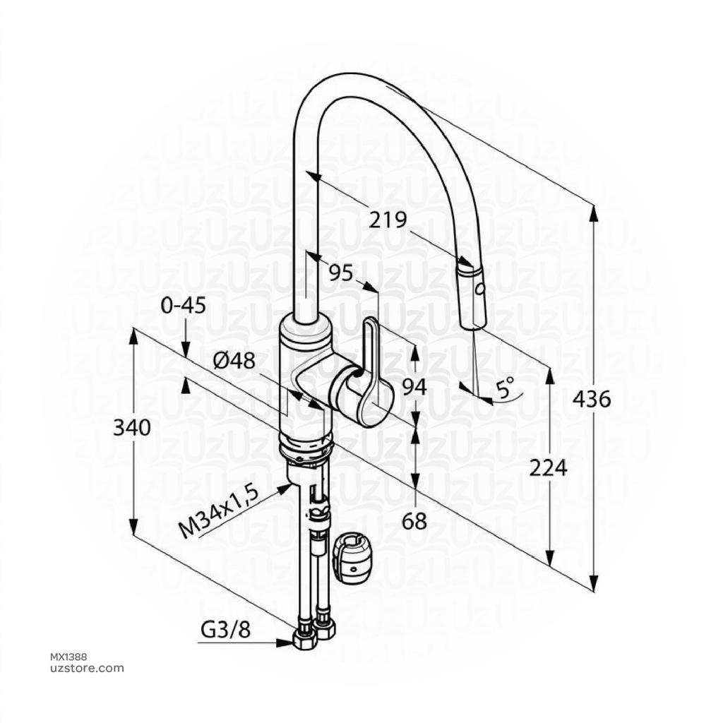 "KLUDI BINGO STAR single lever sink mixer DN 15" 428520578