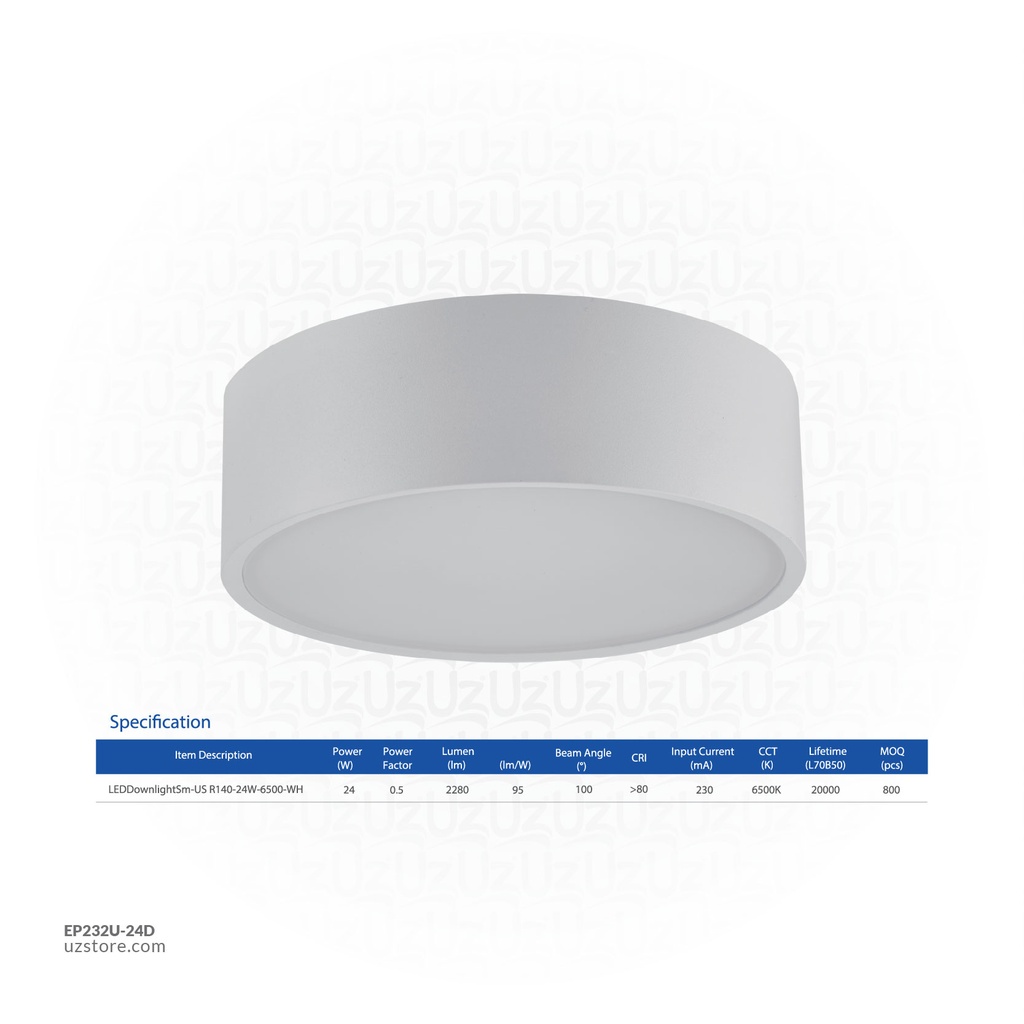 OPPLE LED Surface Light Round Sm-US R140-24W-6500K-WH, Day Light , 540001297700