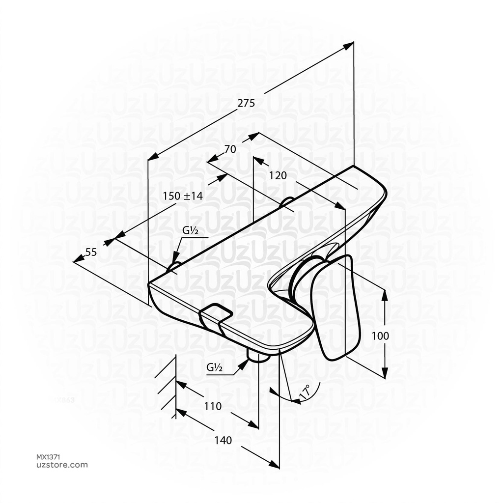 "KLUDI AMBA single lever bath- and shower mixer DN 15" 534450575