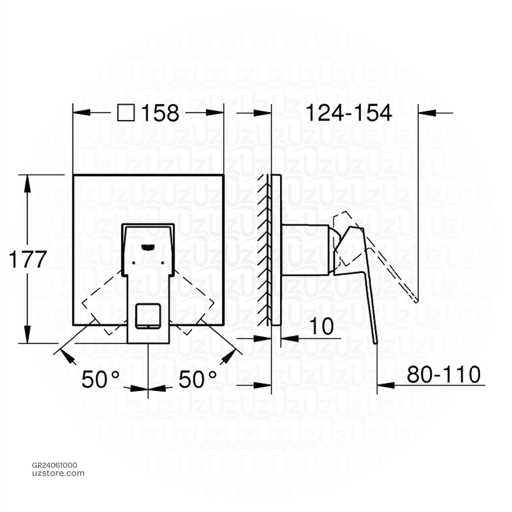 GROHE Eurocube OHM trimset shower 24061000