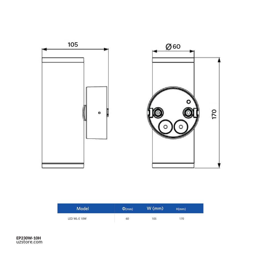 OPPLE LED Outdoor Wall Light 10W-4000K-15D-WH-GP , Natural White 715000002210