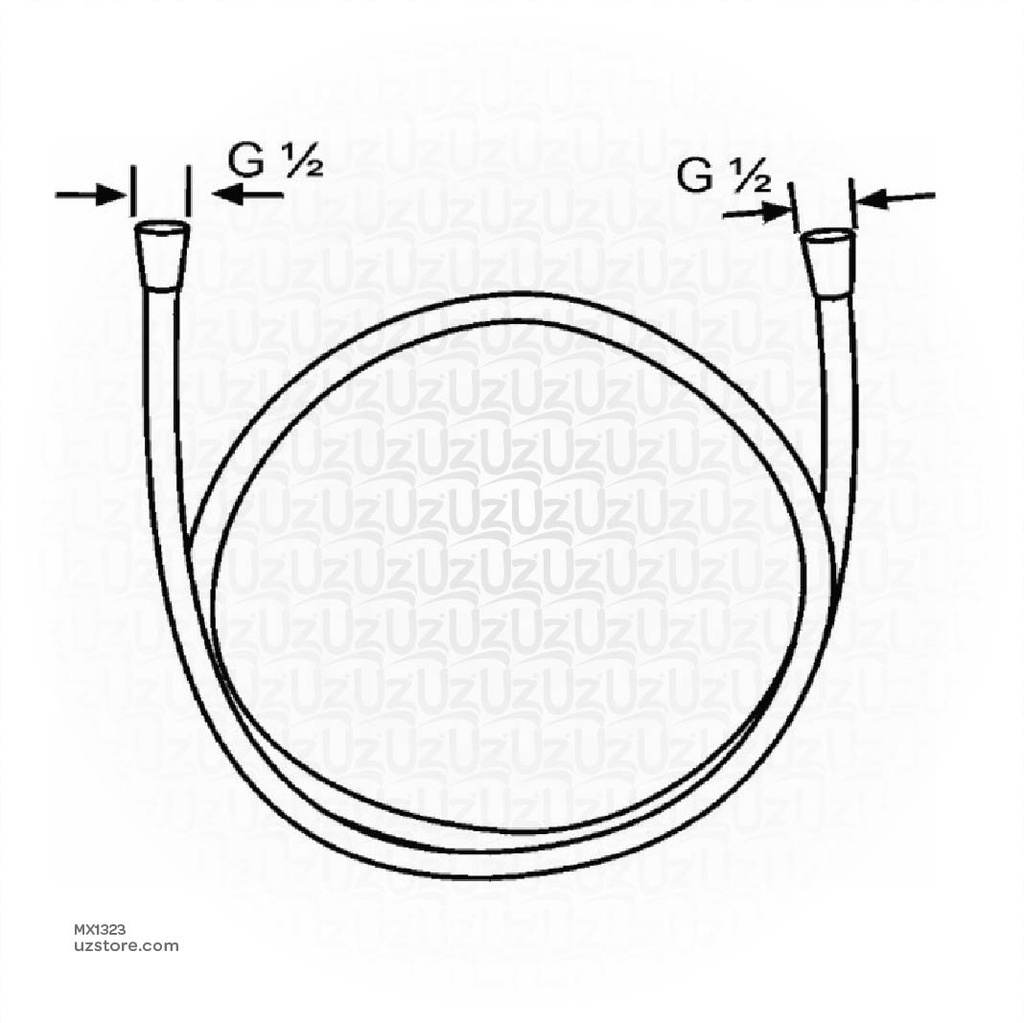 RAK6105605 LOGO FLEX HOSE; PLASTIC COVER, WITH METTALIC LOOK,G 1/2 x 1/2 x 1500mm