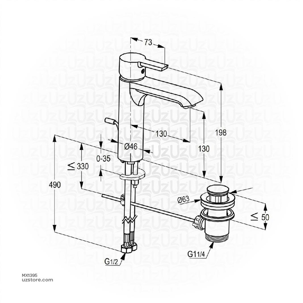 Kludi RAK Passion 13060-03RG1 Single Lever XL Basin Mixer Rose Gold