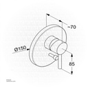 Kludi RAK Prime 12075 Concealed single lever bath and shower mixer, trim set