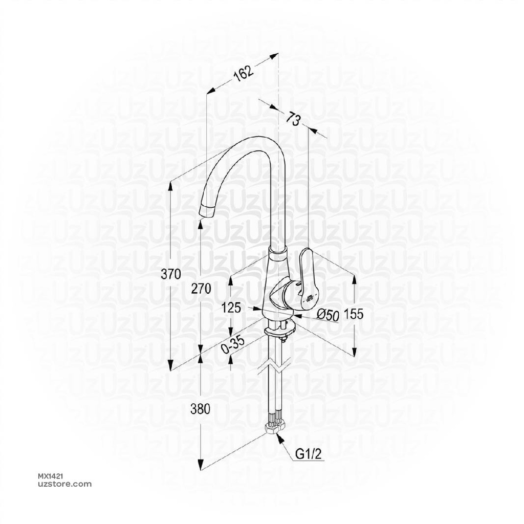 Kludi RAK PEAK 18004 Single Lever Sink mixer