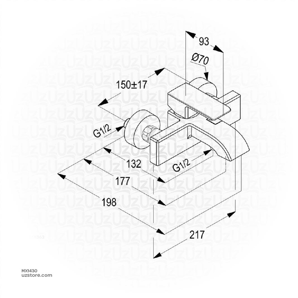 Kludi RAK PROFILE STAR 14102.GD1 Single Lever Bath and shower mixer Gold