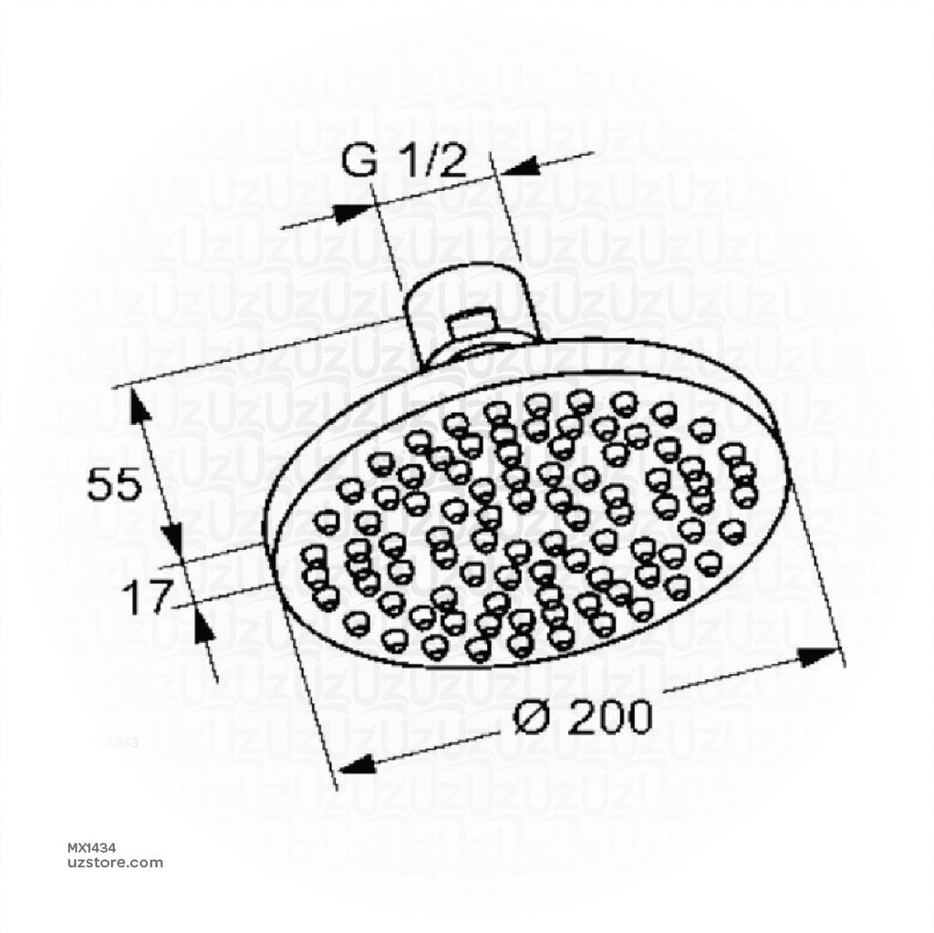 Kludi RAK 11012 Overhead shower 200 mm