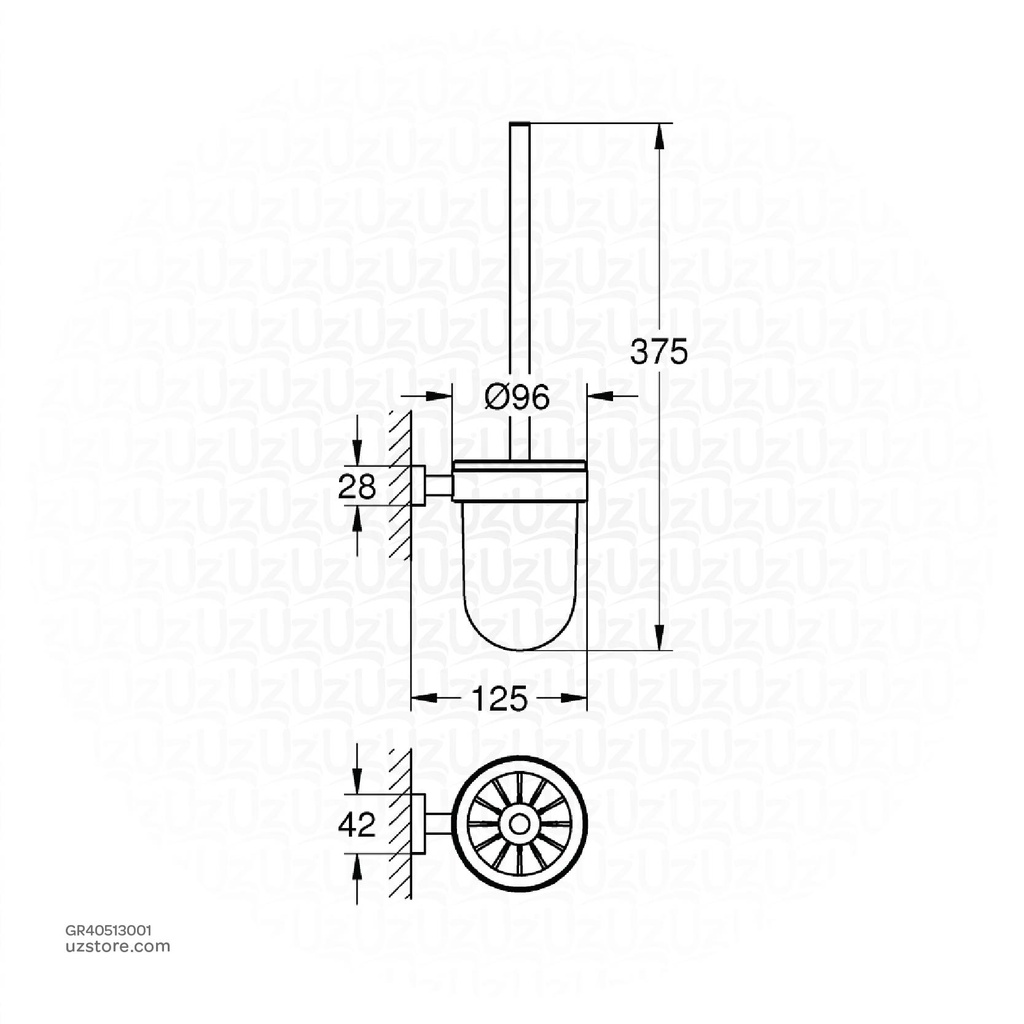 GROHE Essentials Cube Toilet Brush Set 40513001