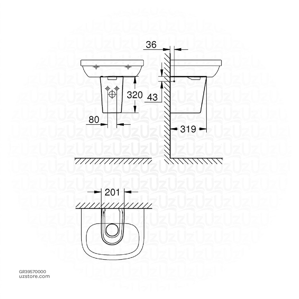 GROHE Essence semi pedestal 39570000